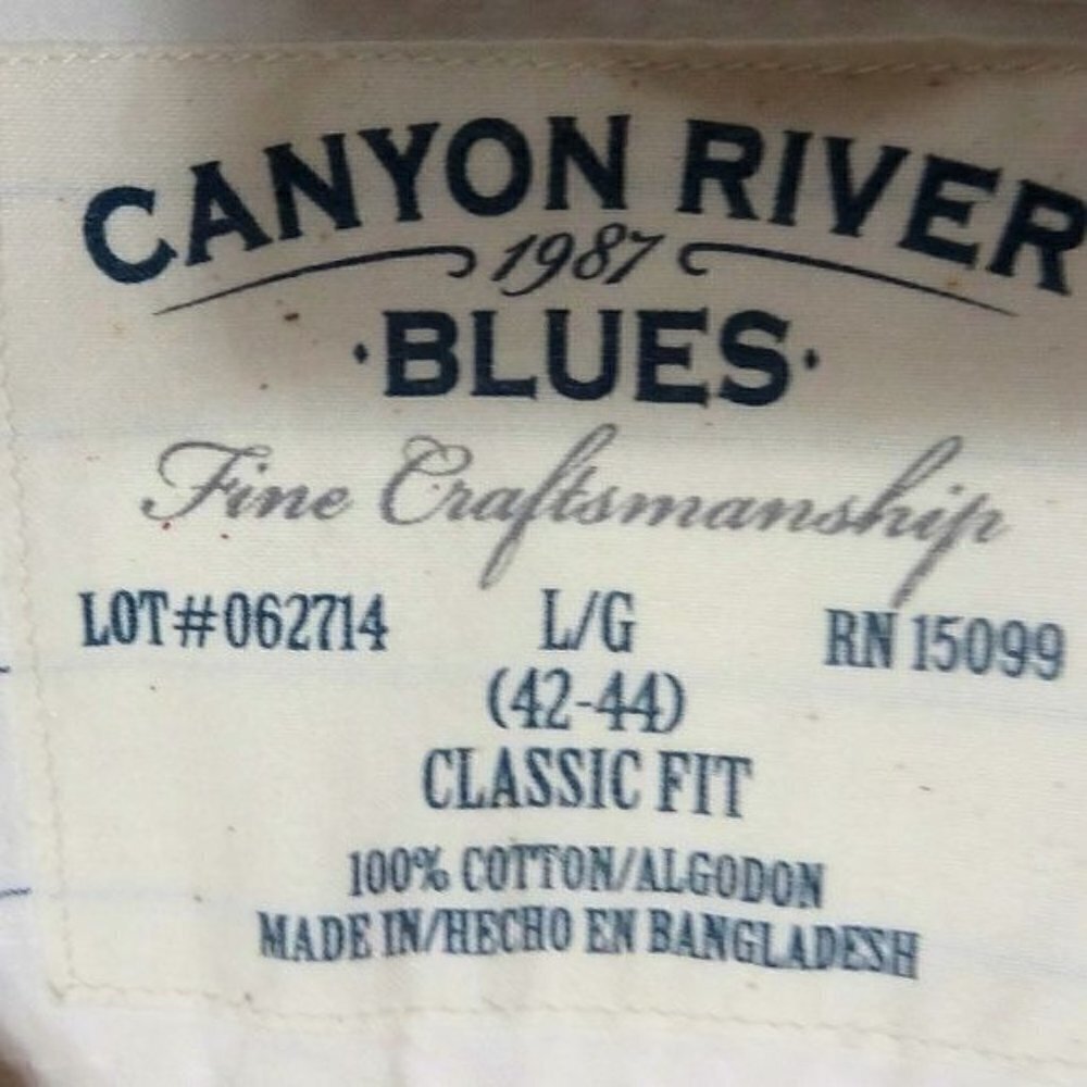 Canyon River Blues Snap Down Yellow Dress Shirt Size Large - Picture 3 of 3